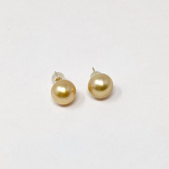 #DQLXE5 18K Pearl Stud Earrings - Picture 1 of 4
